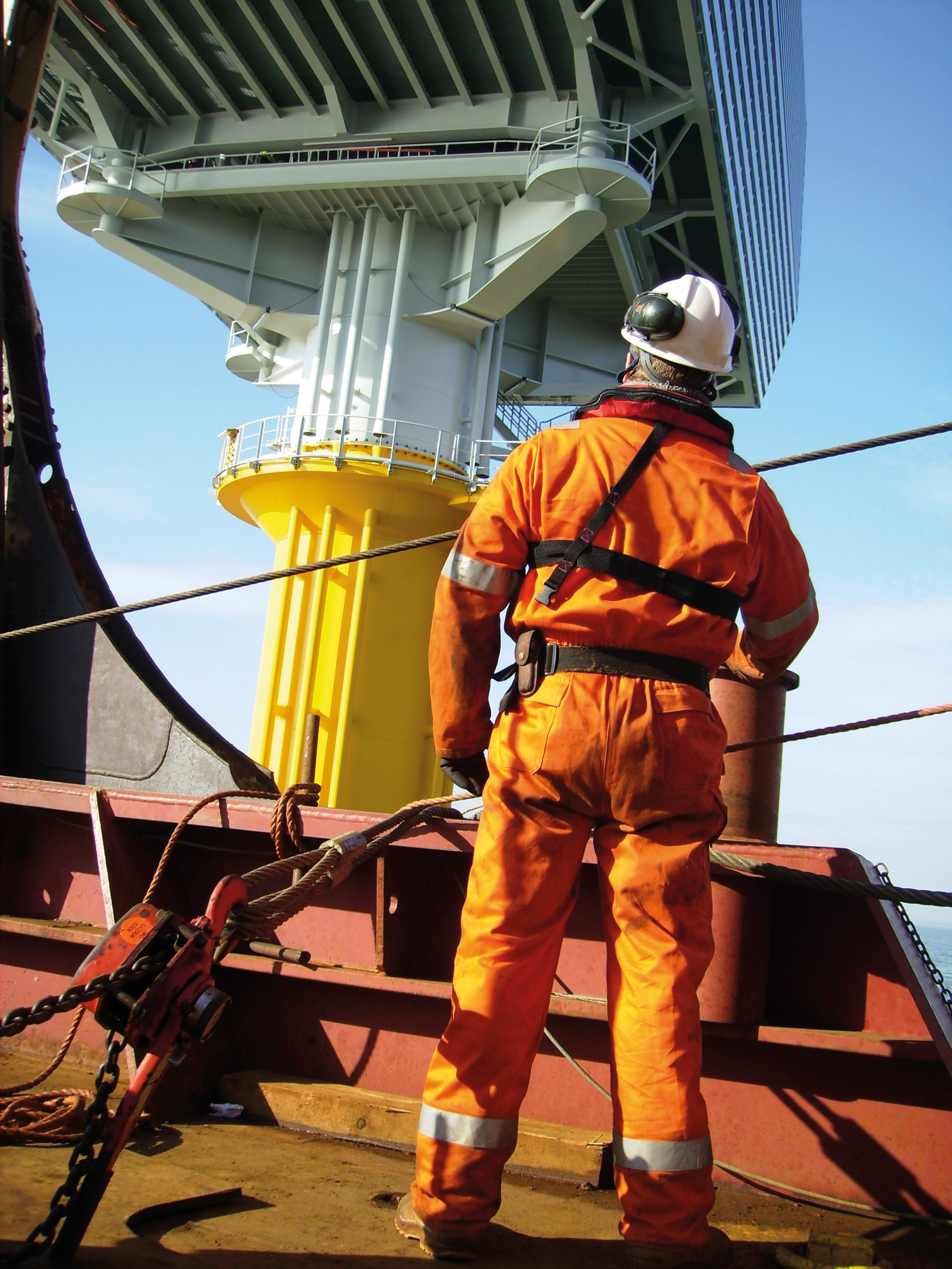 Man stood looking at offshore asset